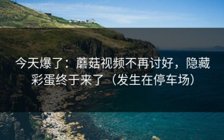 今天爆了：蘑菇视频不再讨好，隐藏彩蛋终于来了（发生在停车场）