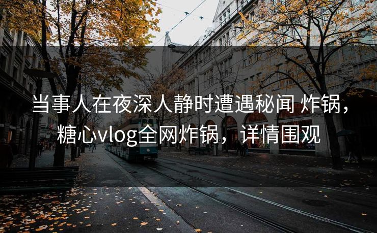 当事人在夜深人静时遭遇秘闻 炸锅,糖心vlog全网炸锅,详情围观-第1张图片-黑料社APP官网 - 吃瓜爆料第一站 当事人在夜深人静时遭遇秘闻 炸锅,糖心vlog全网炸锅,详情围观-第1张图片-黑料社APP官网 - 吃瓜爆料第一站
